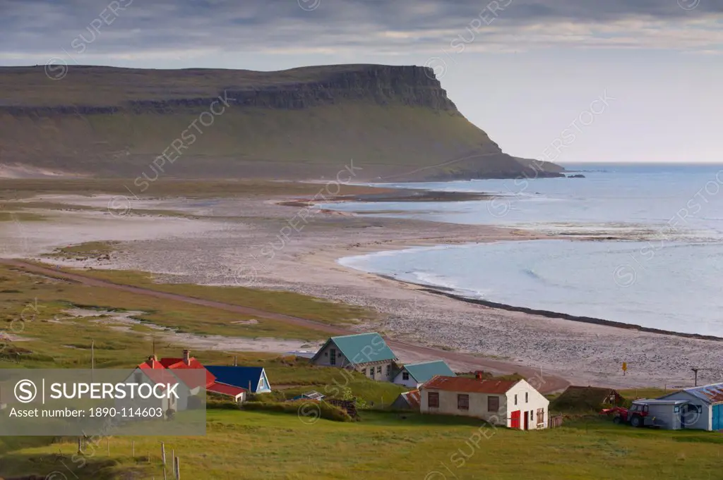 Small village in the West Fjords, near Latrabjarg cliffs in the south_western tip of the West Fjords Vestfirdir, Iceland, Polar Regions