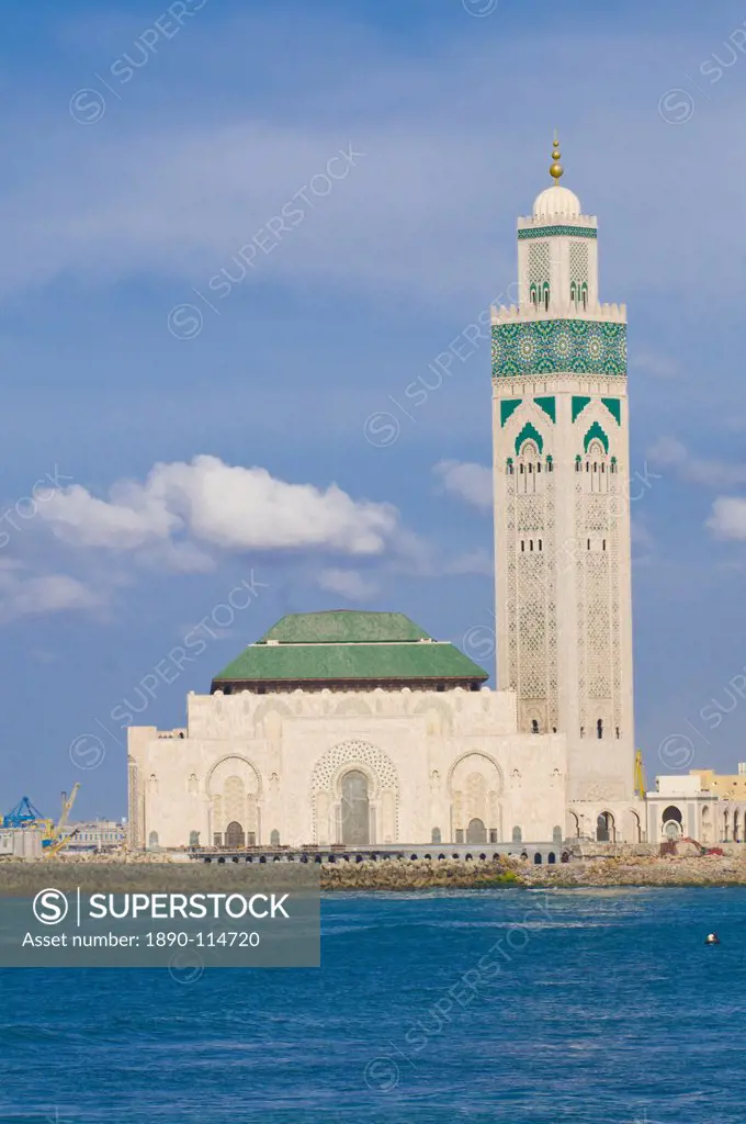 The Hassan II Mosque, largest mosque in Morocco, Casablanca, Morocco, North Africa, Africa
