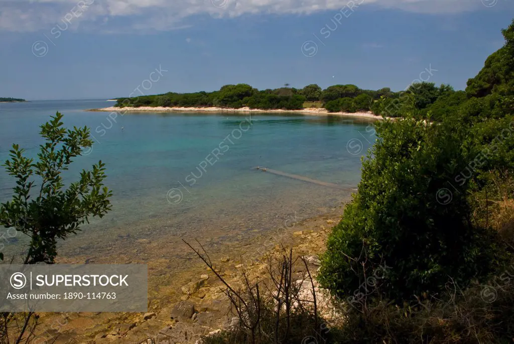Beautiful bay at the Brioni Islands, the summer residence of Tito, Istria, Croatia, Europe