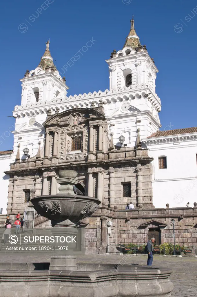 San Francisco Church and Plaza de San Francisco, Historic Center, UNESCO World Heritage Site, Quito, Ecuador, South America