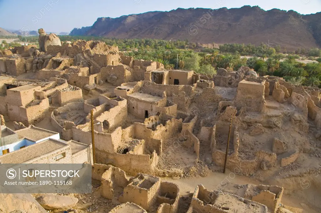 The old ruined town ksour of Djanet, Southern Algeria, North Africa, Africa