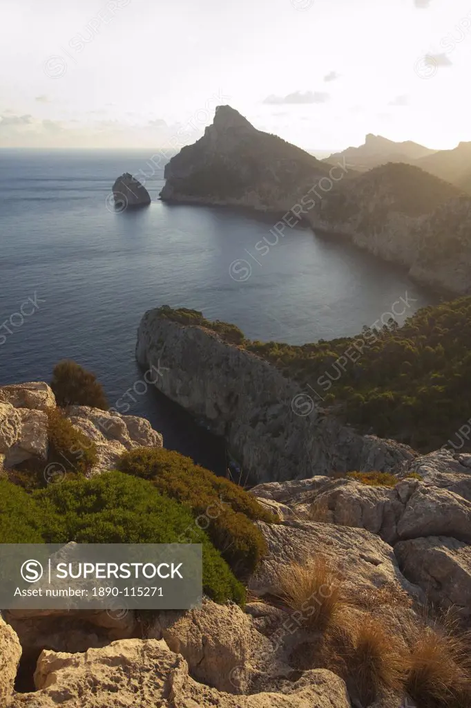 Formentor peninsula and north eastern coast from Mirador des Colomer, Majorca, Balearic Islands, Spain, Mediterranean, Europe