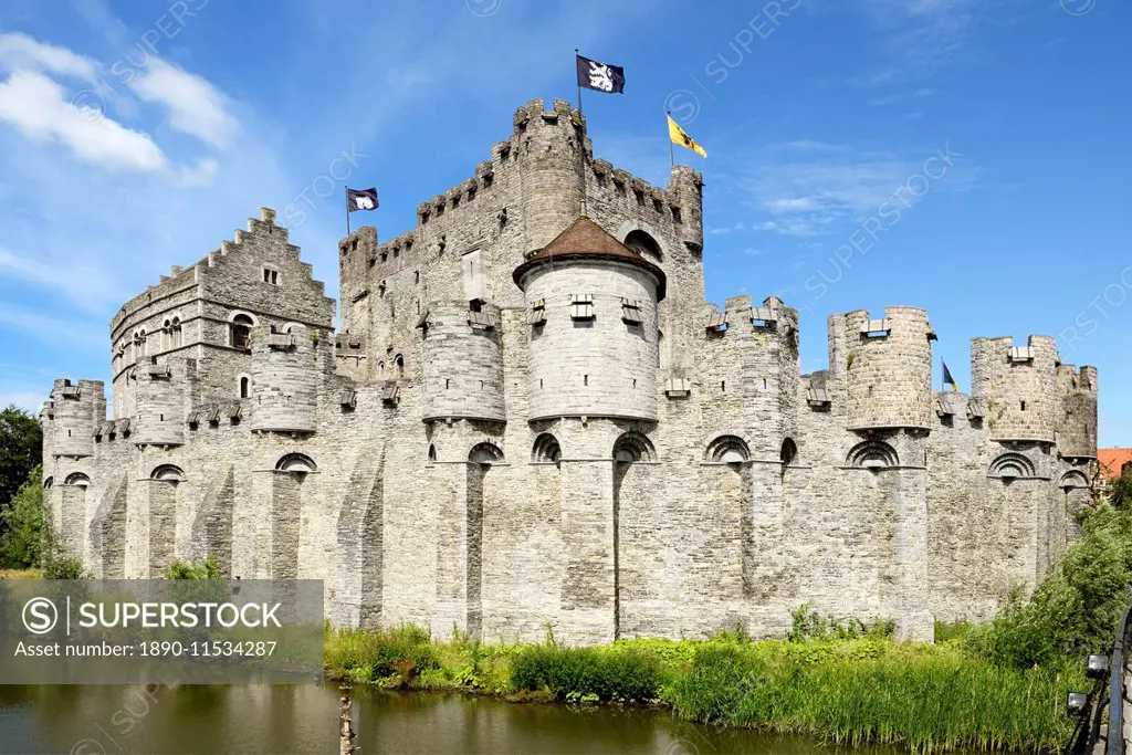 Castle Gravensteen (Castle of the Counts), Rekelingestraat, Ghent, West Flanders, Belgium, Europe