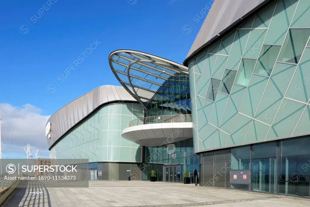 Echo Arena and BT Convention Centre, ACC Liverpool, Kings Dock, Liverpool, Merseyside, England, United Kingdom, Europe