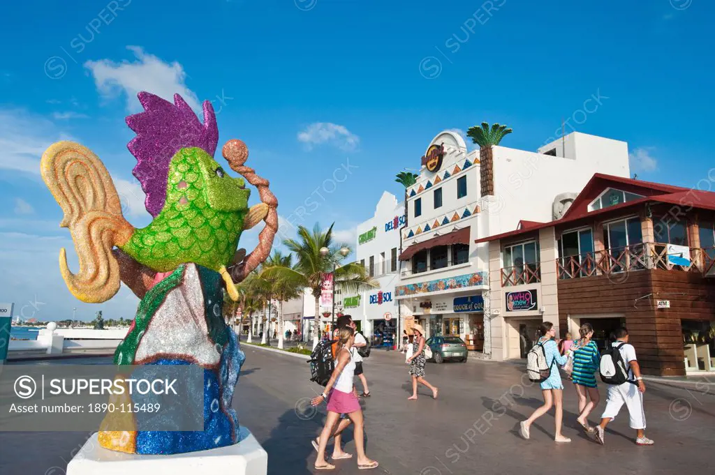 Carnival decorations in San Miguel, Isla de Cozumel Cozumel Island, Cozumel, off the Yucatan, Quintana Roo, Mexico, North America
