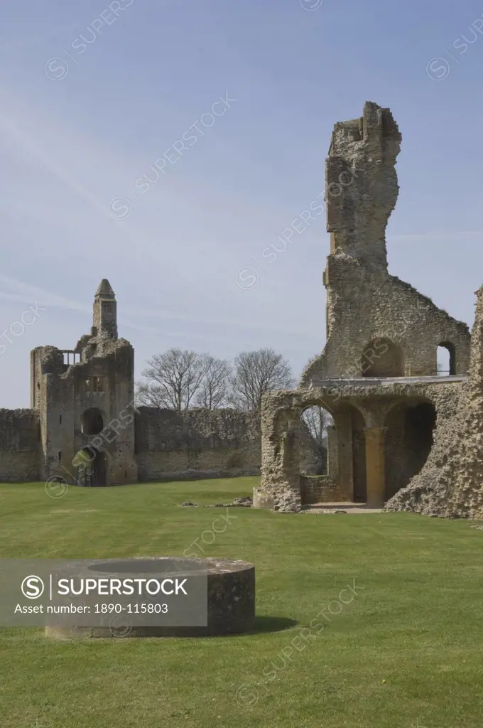 Ruins of the 12th century Sherborne Old Castle, Royalist stronghold during the English Civil War, Sherborne, Dorset, England, United Kingdom, Europe