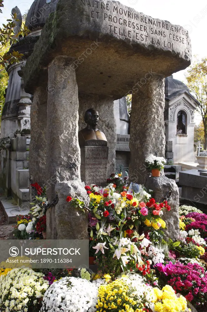 Alan Kardec´s grave at Pere Lachaise cemetery, Paris, France, Europe