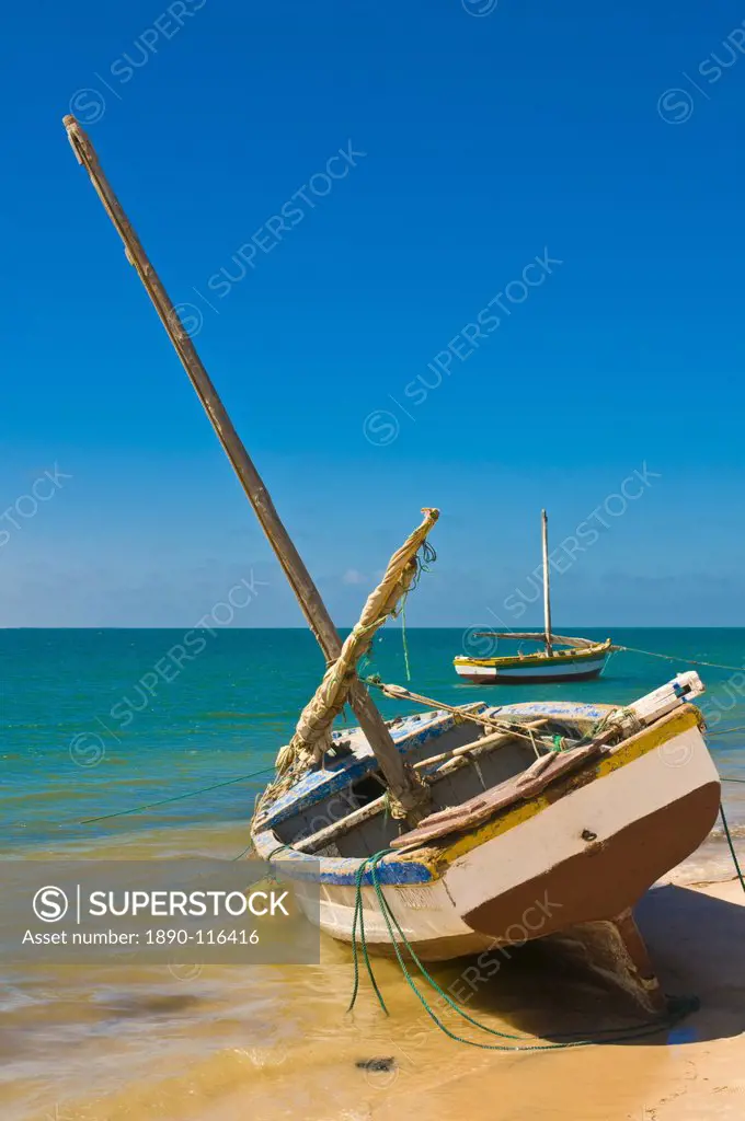 Traditional sailing boats in the Banc d´Arguin, Mauritania, Africa