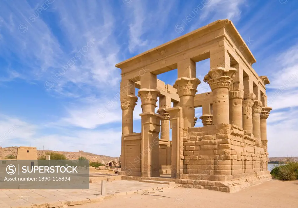 Kiosk of Trajan at the Temple of Isis, Philae, UNESCO World Heritage Site, near Aswan, Egypt, North Africa, Africa