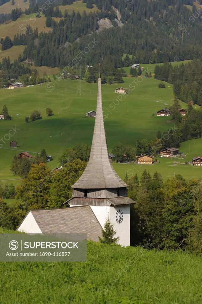Church, Gstaad region, Switzerland, Europe