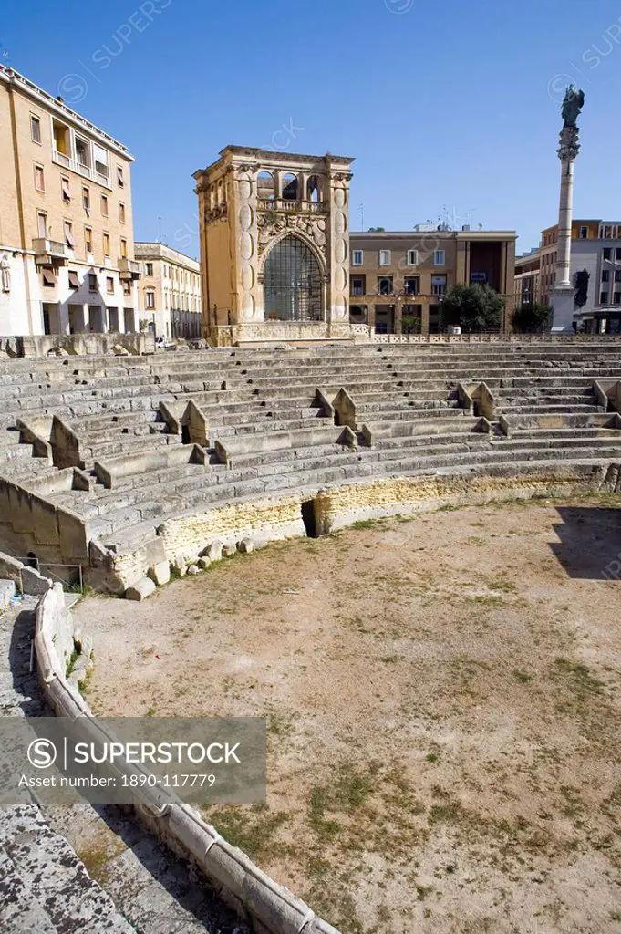 Roman theatre, Sant´Oronzo Square, Lecce, Lecce province, Puglia, Italy, Europe