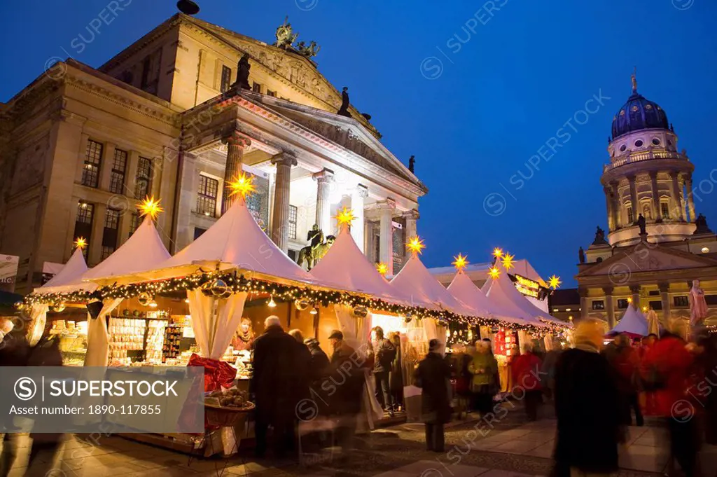 Gendarmen markt Christmas market, Franz Dom and Konzert Haus, Berlin, Germany, Europe