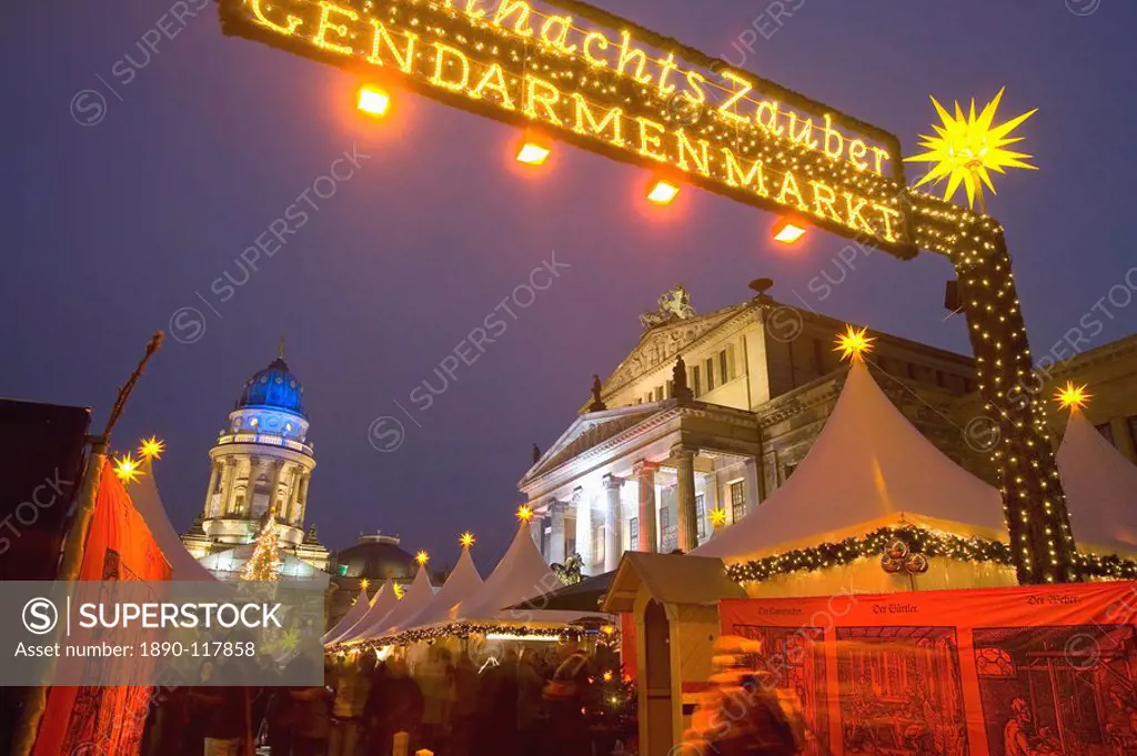 Gendarmen markt Christmas market, Deutscher Dom and Konzert Haus, Berlin, Germany, Europe