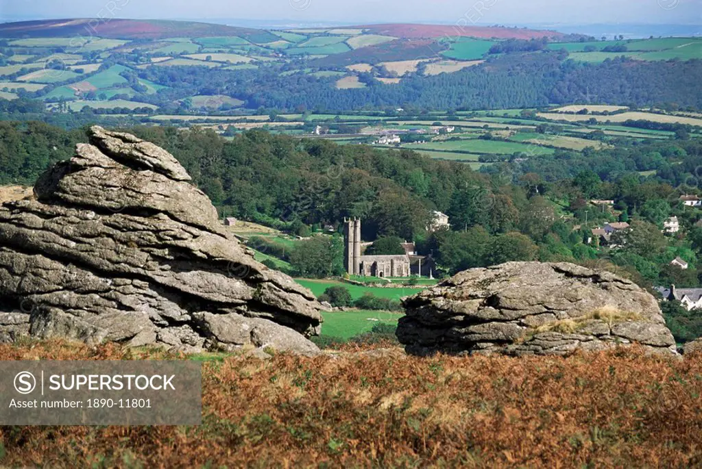 Granite rocks, Dartmoor, Devon, England, United Kingdom, Europe