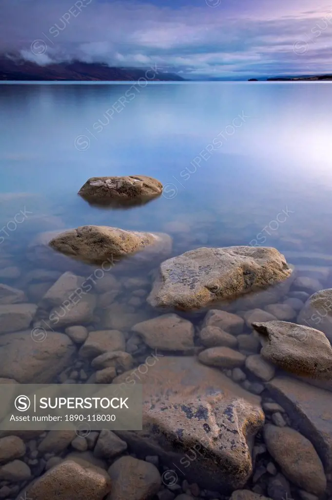 Lake Pukaki on a blue morning, Canterbury, South Island, New Zealand, Pacific