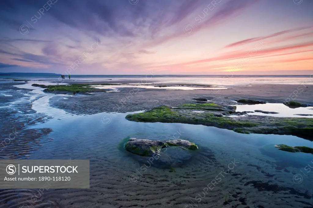 Rockpools at low tide in Westward Ho!, Devon, England, United Kingdom, Europe