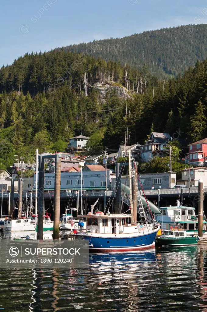 Fishing boats in Ketchikan harbor, Ketchikan, Southeast Alaska, United States of America, North America