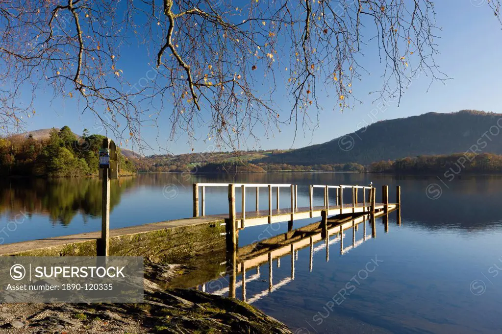 Hawes End Landing Stage jetty on Derwent Water, Lake District National Park, Cumbria, England, United Kingdom, Europe