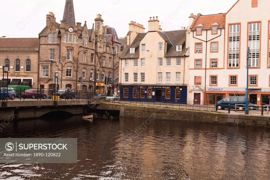 New and old waterside buildings, Leith, Edinburgh, Scotland, United Kingdom, Europe