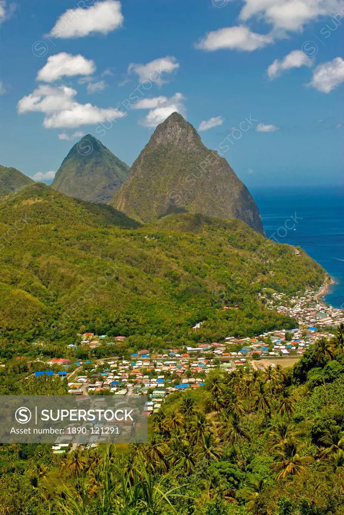 Les Pitons, UNESCO World Heritage Site, Soufriere, St. Lucia, Windward Islands, West Indies, Caribbean, Central America