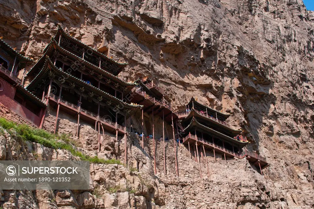 The Hanging Temple Hanging Monastery near Mount Heng in the province of Shanxi, China, Asia