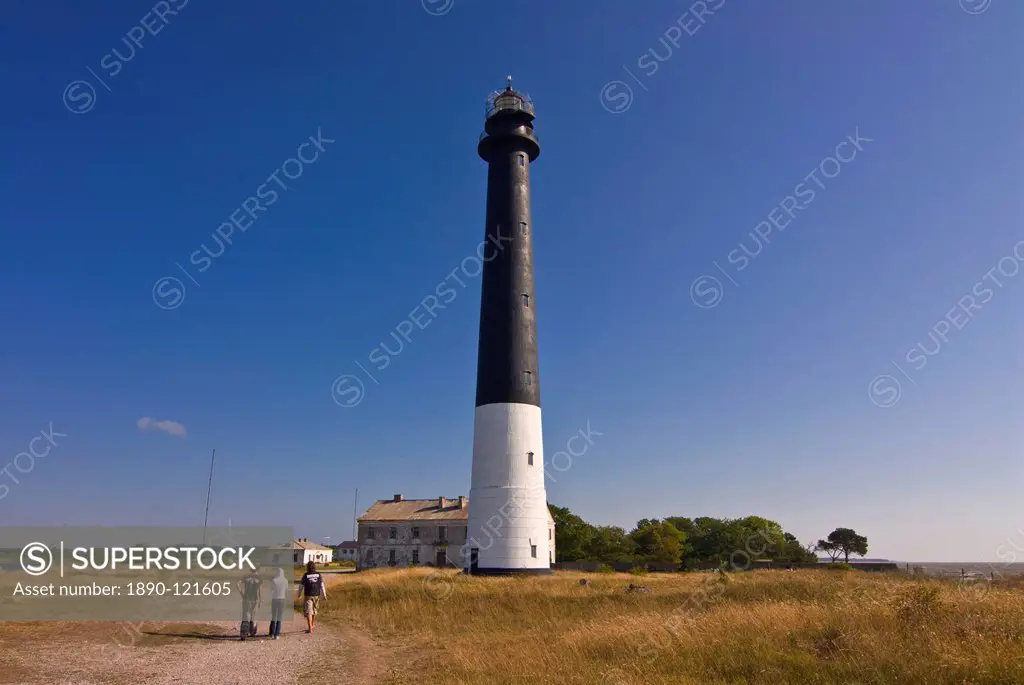 Tourists walking to Lighthouse at Saaremaa Island, Estonia, Baltic States, Europe