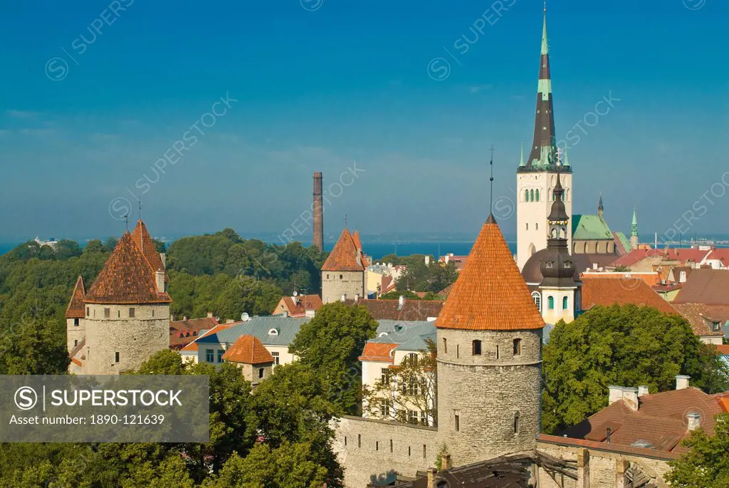 View over the Old Town of Tallinn, UNESCO World Heritage Site, Estonia, Baltic States, Europe