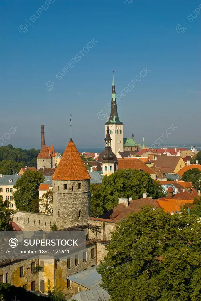 View over the Old Town of Tallinn, UNESCO World Heritage Site, Estonia, Baltic States, Europe