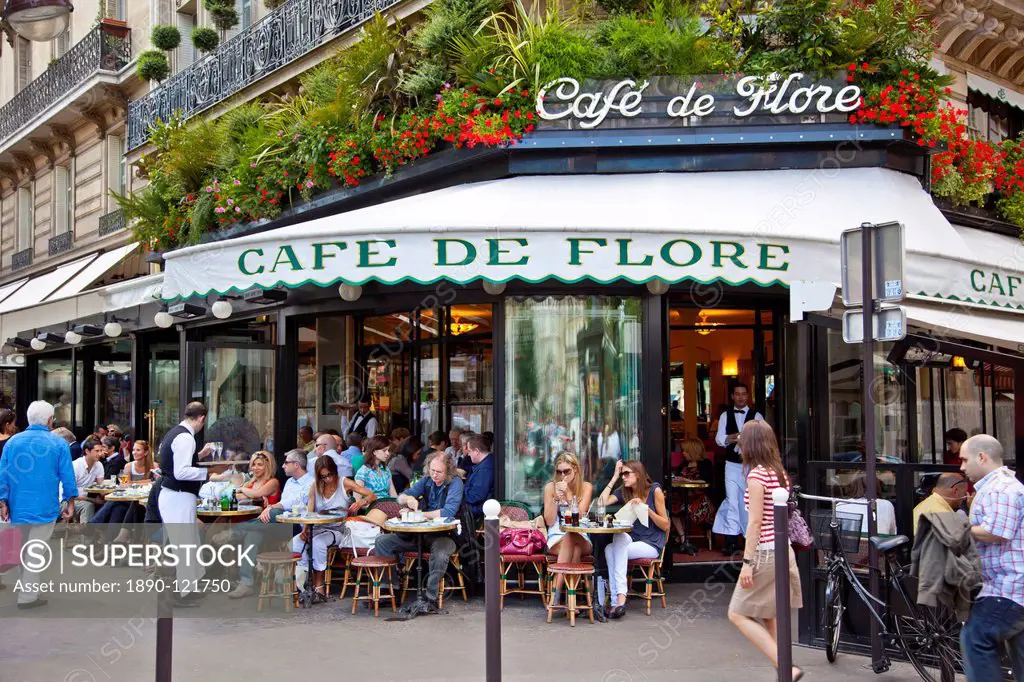 Cafe de Flore, Saint_Germain_des_Pres, Left Bank, Paris, France, Europe
