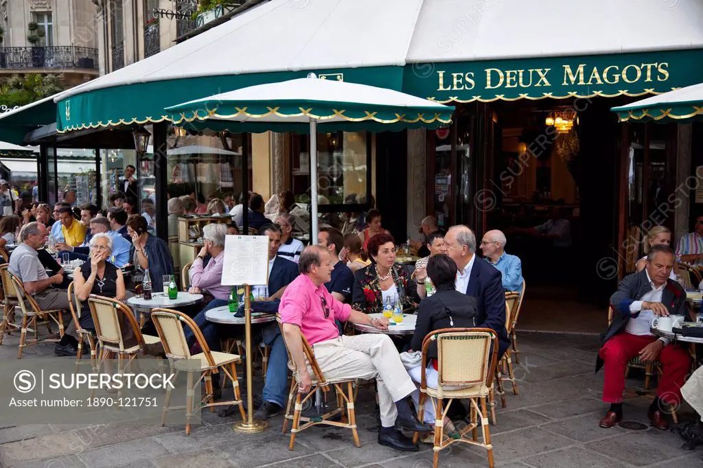 Les Deux Magots Cafe, Saint_Germain_des_Pres, Left Bank, Paris, France, Europe