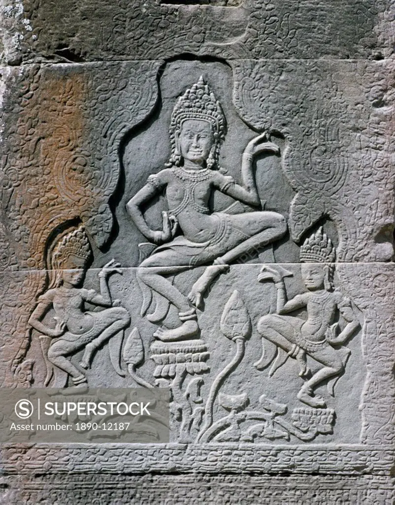 Bas relief, Bayon Temple, Angkor Thom, Angkor, UNESCO World Heritage Site, Siem Reap, Cambodia, Indochina, Southeast Asia, Asia