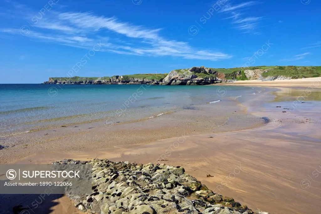 Broad Haven beach in spring sunshine, Pembrokeshire National Park, Wales, United Kingdom, Europe