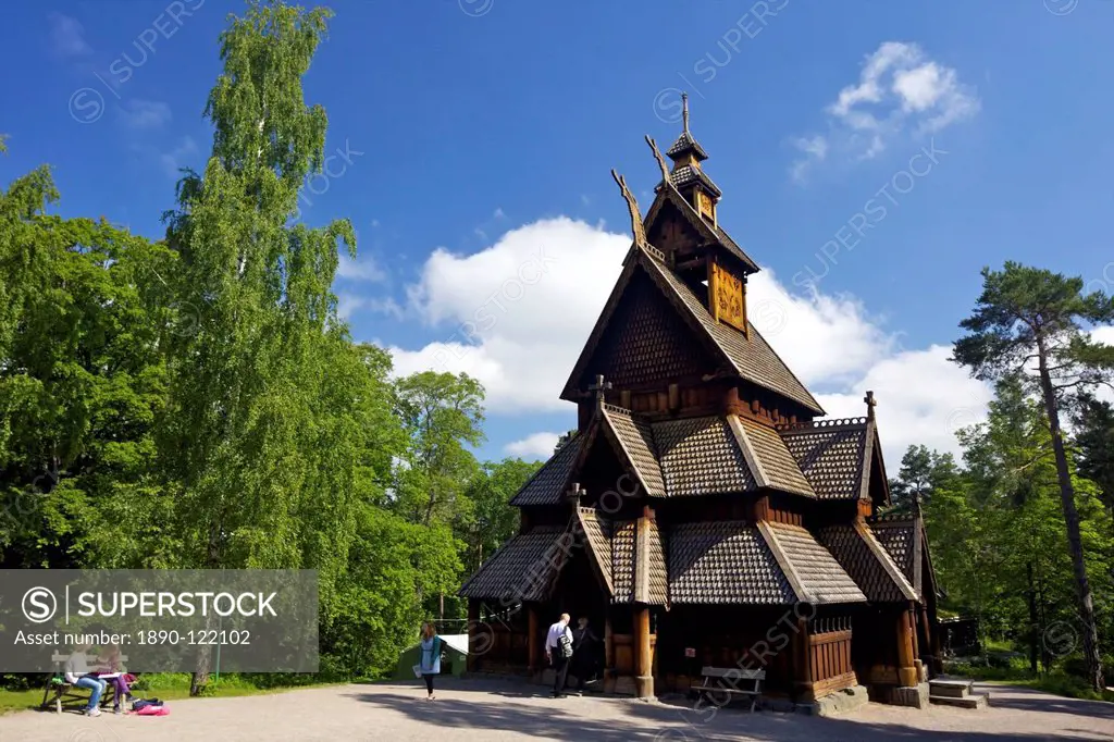 Gol 13th century Stavkirke Wooden Stave Church, Norsk Folkemuseum Folk Museum, Bygdoy, Oslo, Norway, Scandinavia, Europe