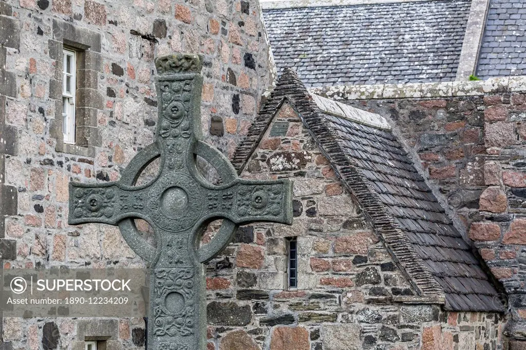 Exterior view of the Iona Abbey on Iona Island, western Outer Hebrides, Scotland, United Kingdom, Europe
