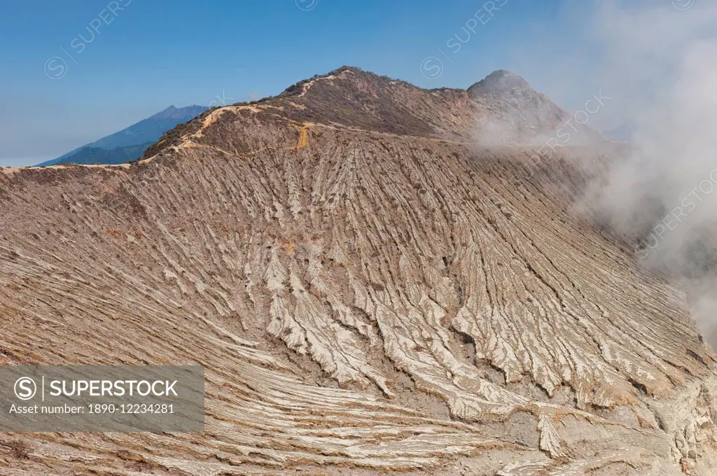 Kawah Ijen volcano slope (Ijen crater), Banyuwangi, East Java, Indonesia, Southeast Asia, Asia