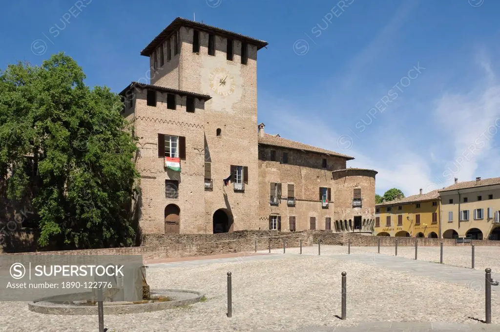 The 15th century moated castle at Fontanellato, Emilia_Romagna, Italy, Europe
