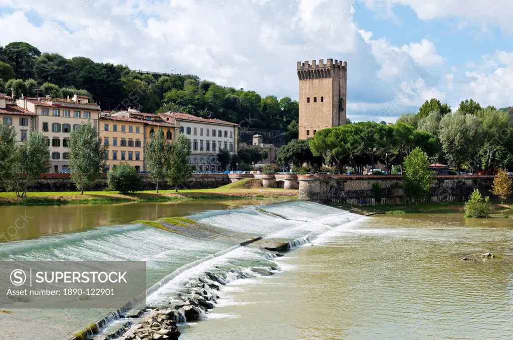 San Niccola Weir Pescaia San Niccola, Florence Firenze, UNESCO World Heritage Site, Tuscany, Italy, Europe