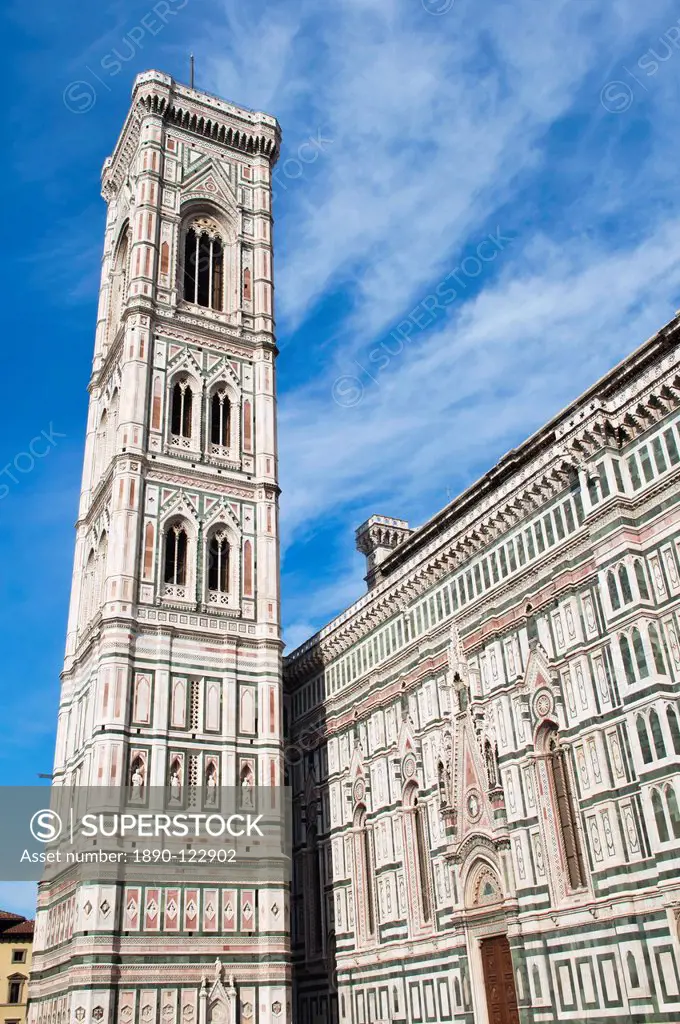 The Cathedral of Santa Maria del Fiore and Campanile di Giotto, Florence Firenze, UNESCO World Heritage Site, Tuscany, Italy, Europe