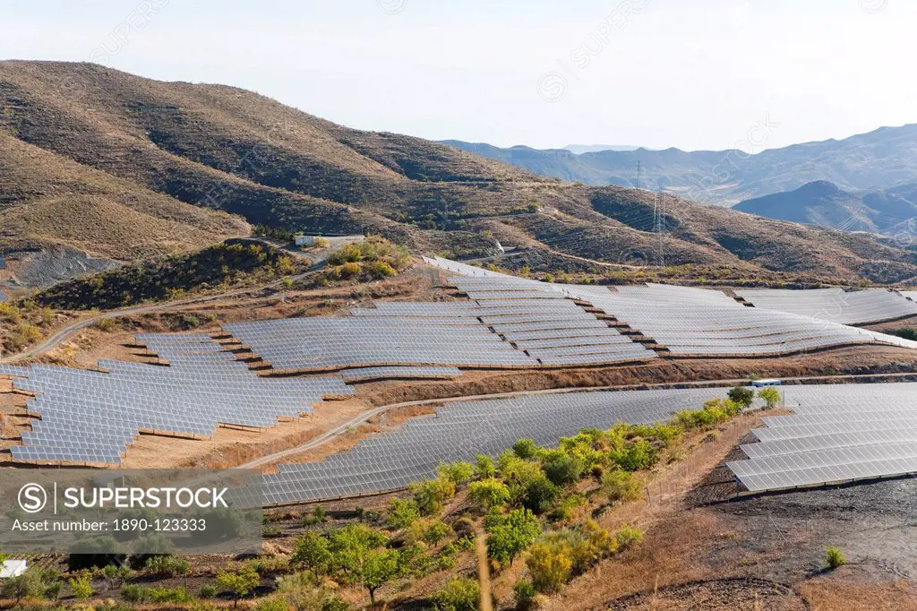 Solar plant, Lucainena de las Torres, Almeria, Andalucia, Spain, Europe