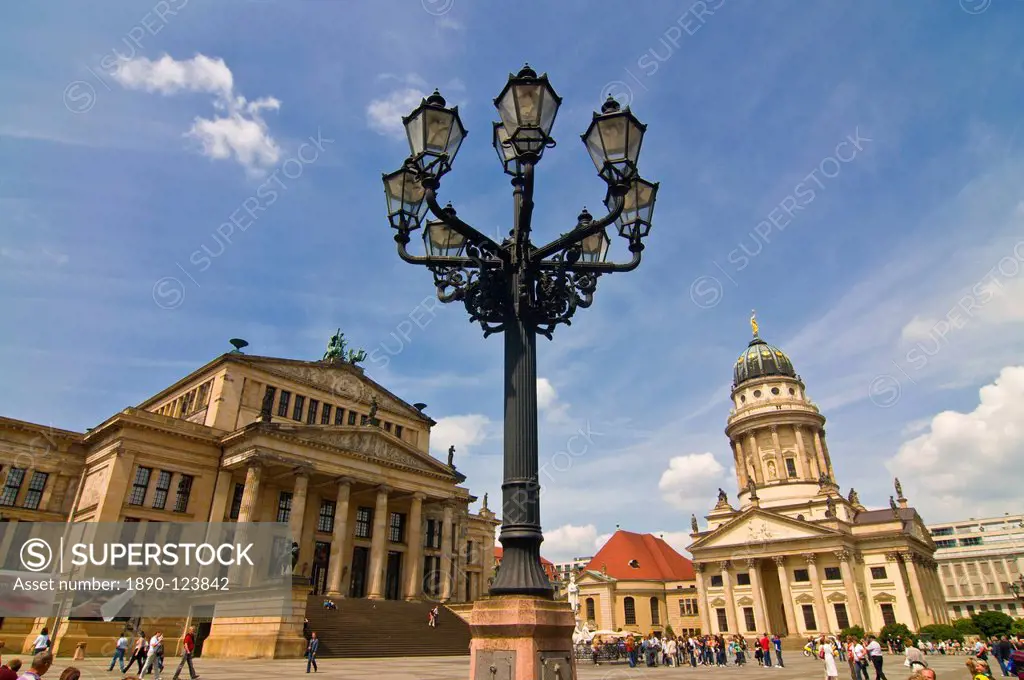 The Berlin Gendarmenmarkt site of the Konzerthaus and the French and German Cathedrals, Berlin, Germany, Europe