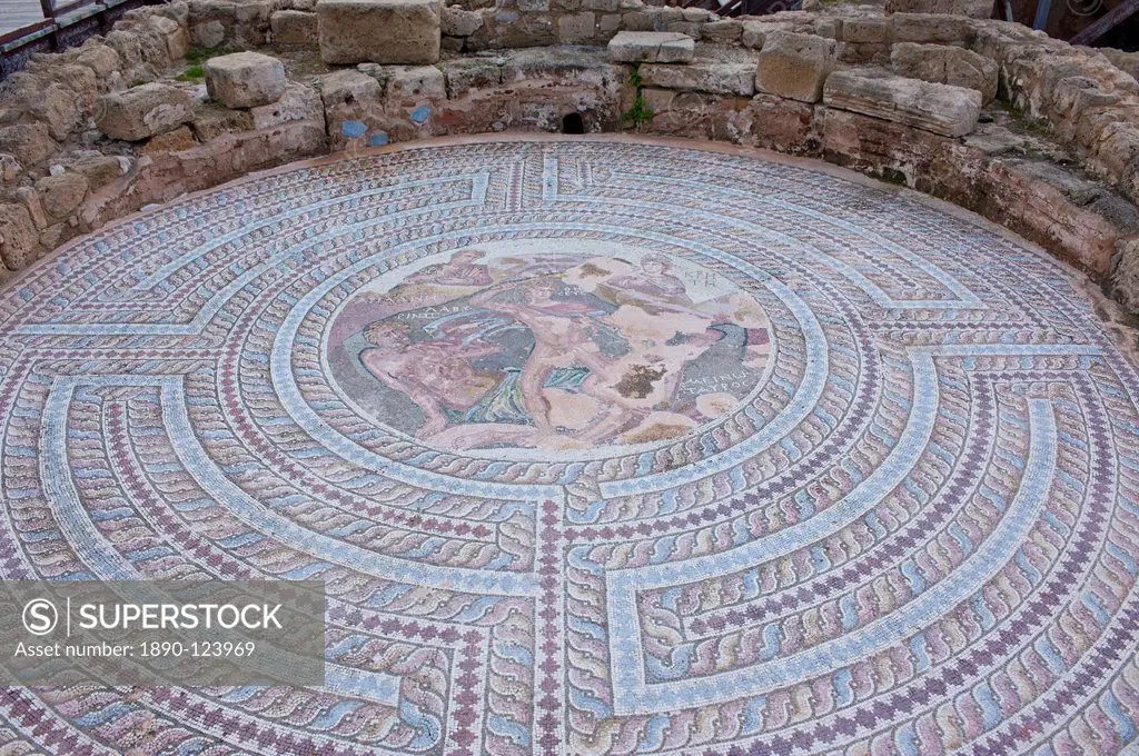 Mosaics at the archaeological site of Paphos, UNESCO World Heritage Site, Cyprus, Europe