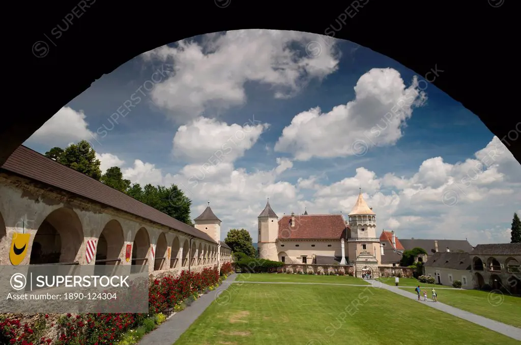 Courtyard of Renaissance Rosenburg Castle, Rosenburg, Niederosterreich, Austria, Europe