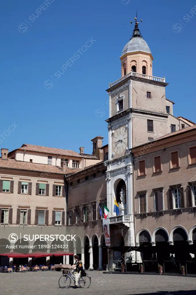 Clock Tower, Piazza Grande, UNESCO World Heritage Site, Modena, Emilia Romagna, Italy, Europe
