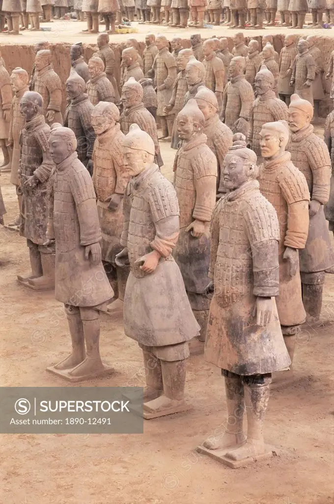 Terracotta figures from the 2000 year old Army of Terracotta Warriors, Xian, Shaanxi province, China, Asia