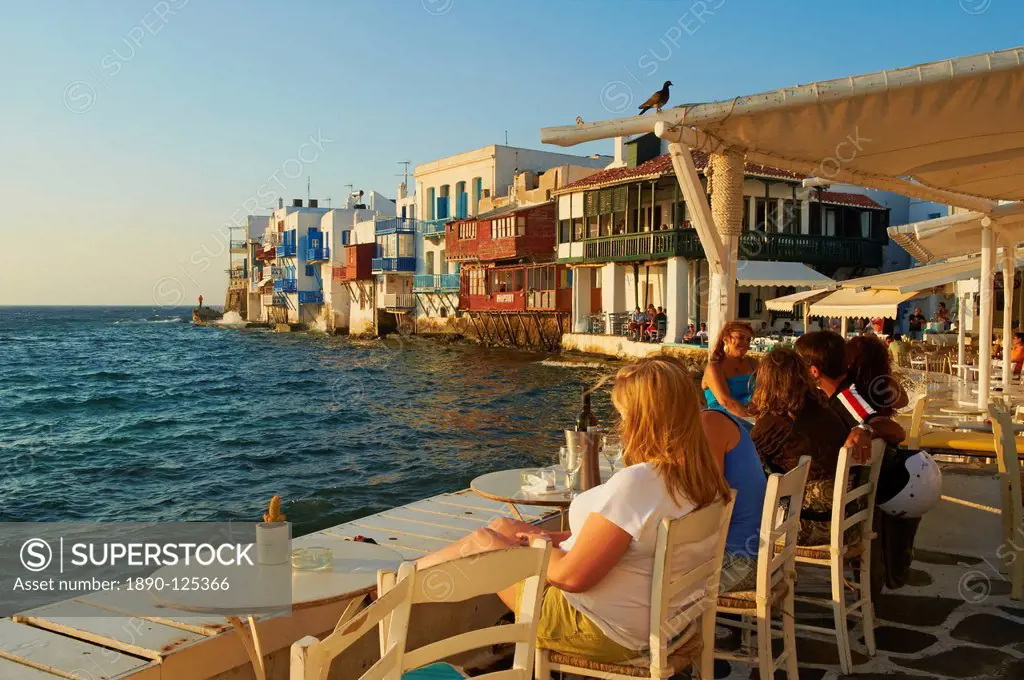 Little Venice, Alefkandra district, The Chora Hora, Mykonos, Cyclades Islands, Greek Islands, Aegean Sea, Greece, Europe