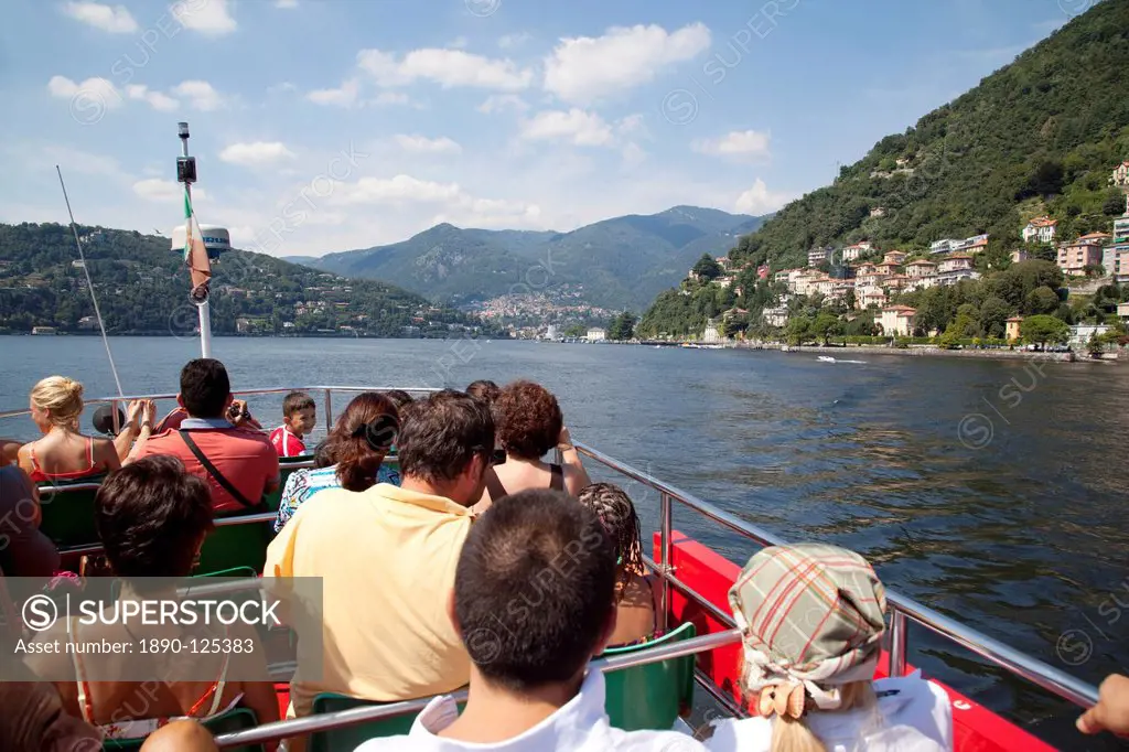 Boat trip on Lake Como, Como, Lombardy, Italian Lakes, Italy, Europe