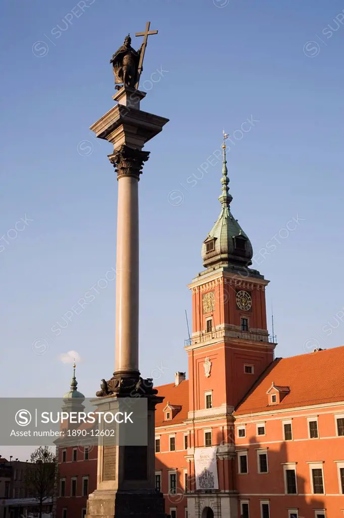 Castle Square Plac Zamkowy, the Sigismund III Vasa Column and Royal Castle, Old Town Stare Miasto, UNESCO World Heritage Site, Warsaw, Poland, Europe