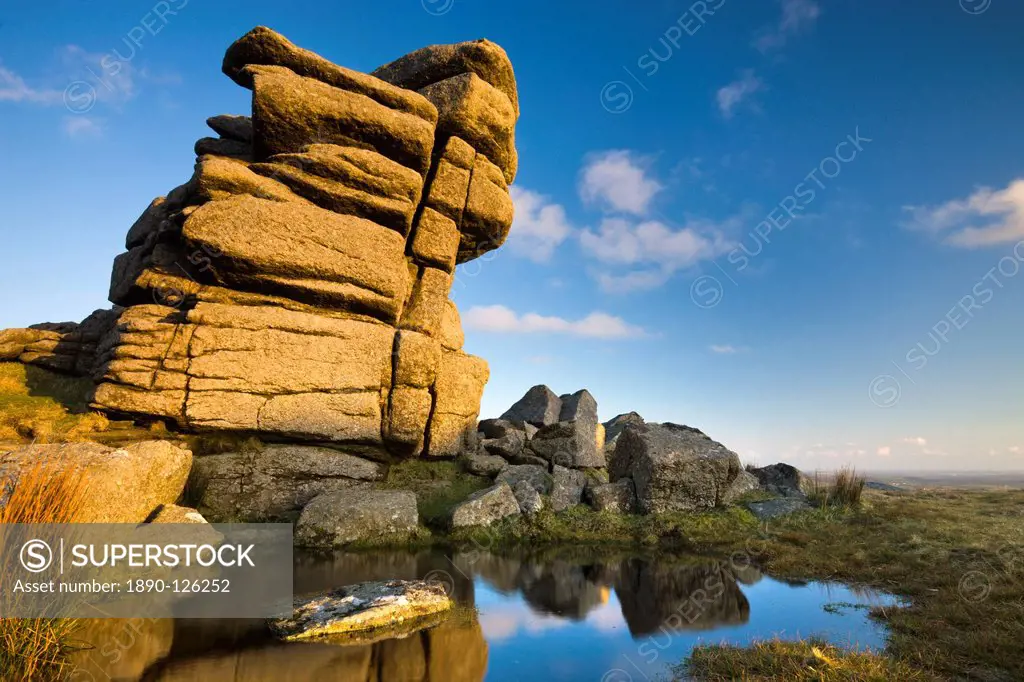Granite outcrop at Saddle Tor, Dartmoor National Park, Devon, England, United Kingdom, Europe