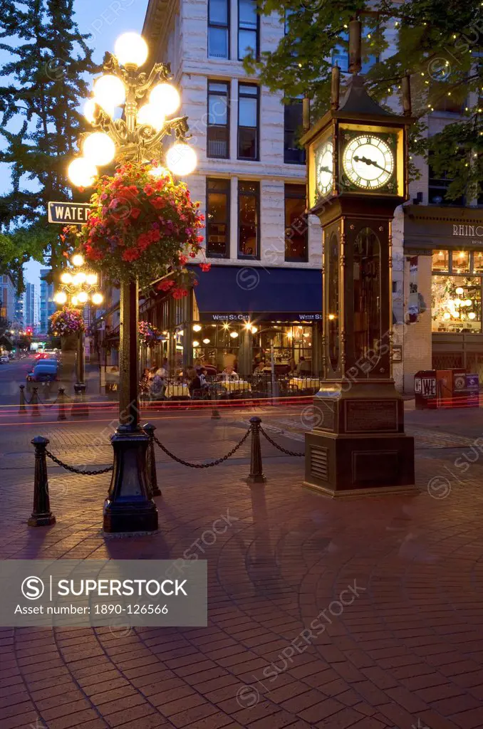 The Steam Clock, Water Street, Gastown, Vancouver, British Columbia, Canada, North America