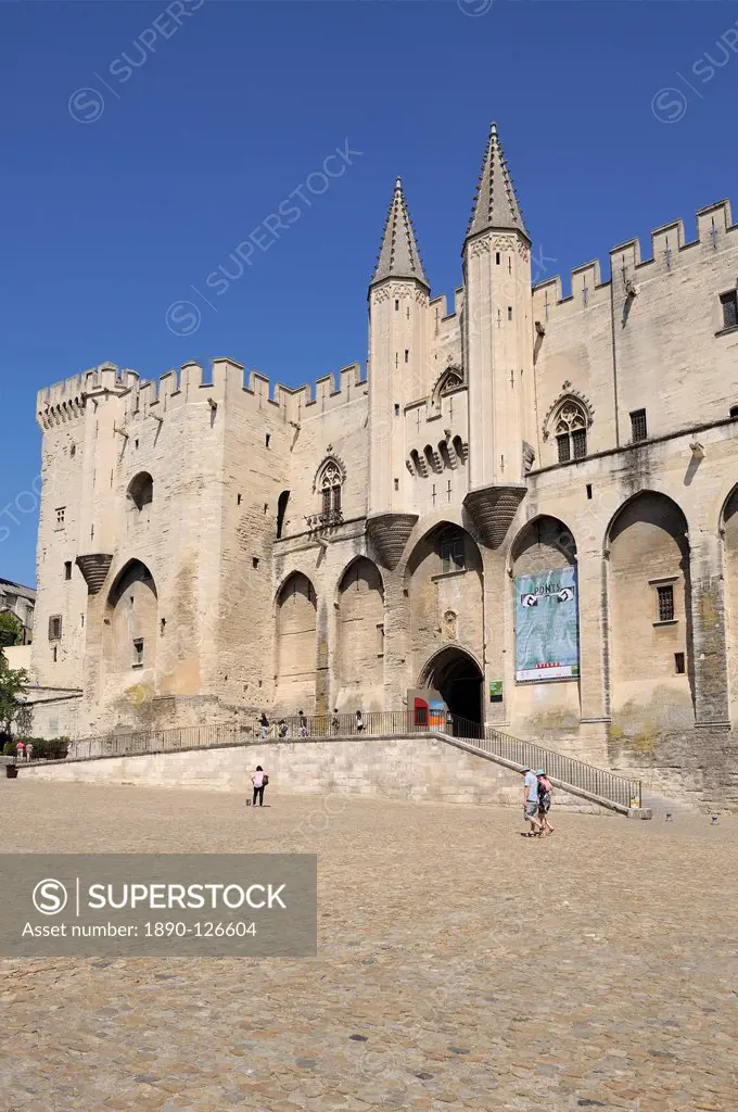 Palais des Papes Papal Palace, UNESCO World Heritage Site, Avignon, Provence, France, Europe